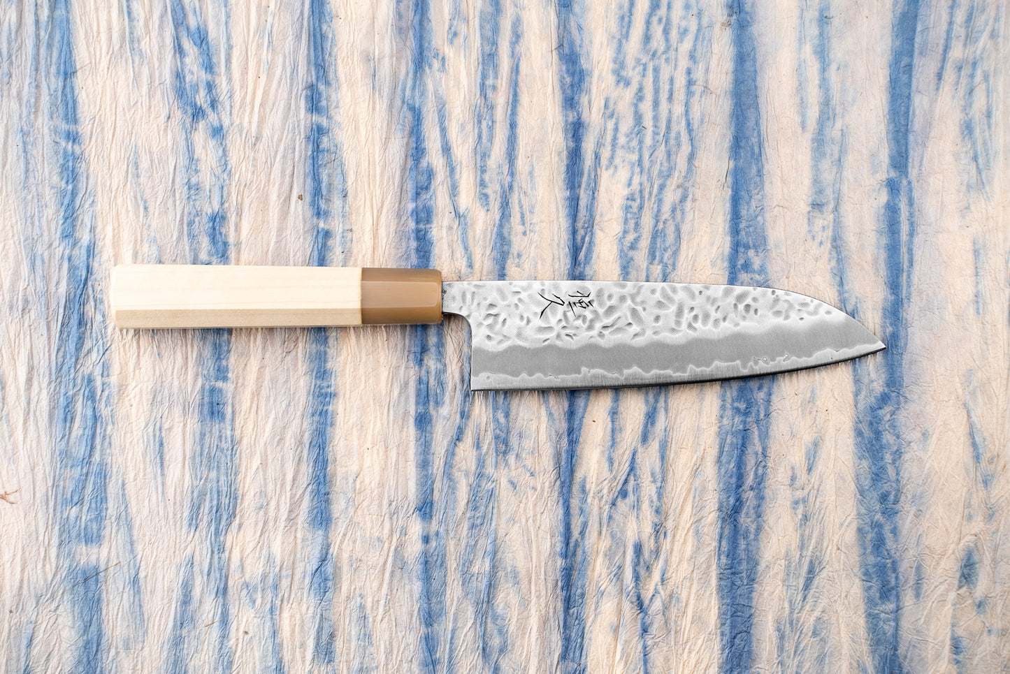 Tsunehisa Shiroichi Stainless Nijuhachi 廿捌 Tsuchime Santoku 165mm from Tsunehisa