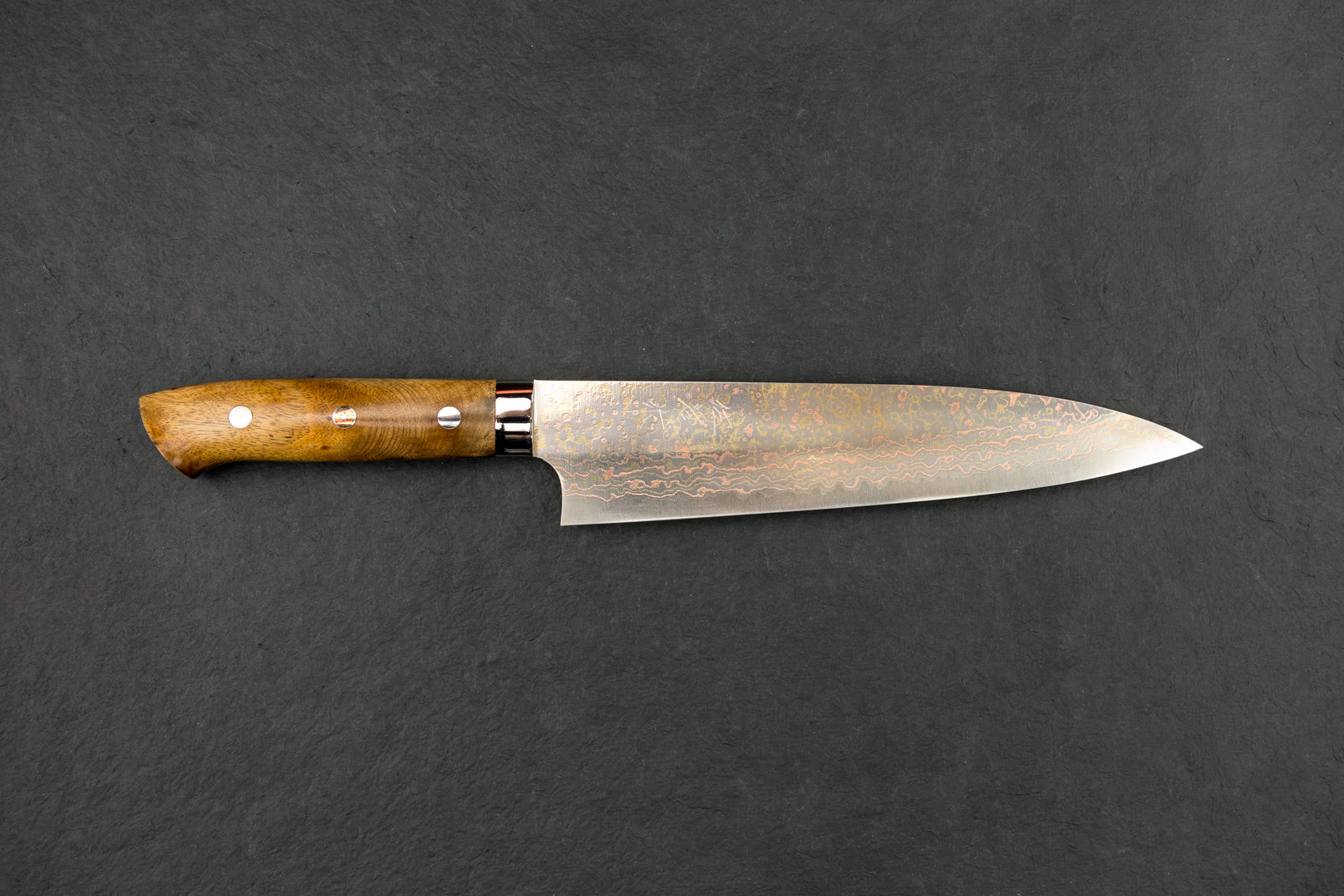 Takeshi Saji VG10W Rainbow Damascus Western Gyuto 240mm from Takeshi Saji