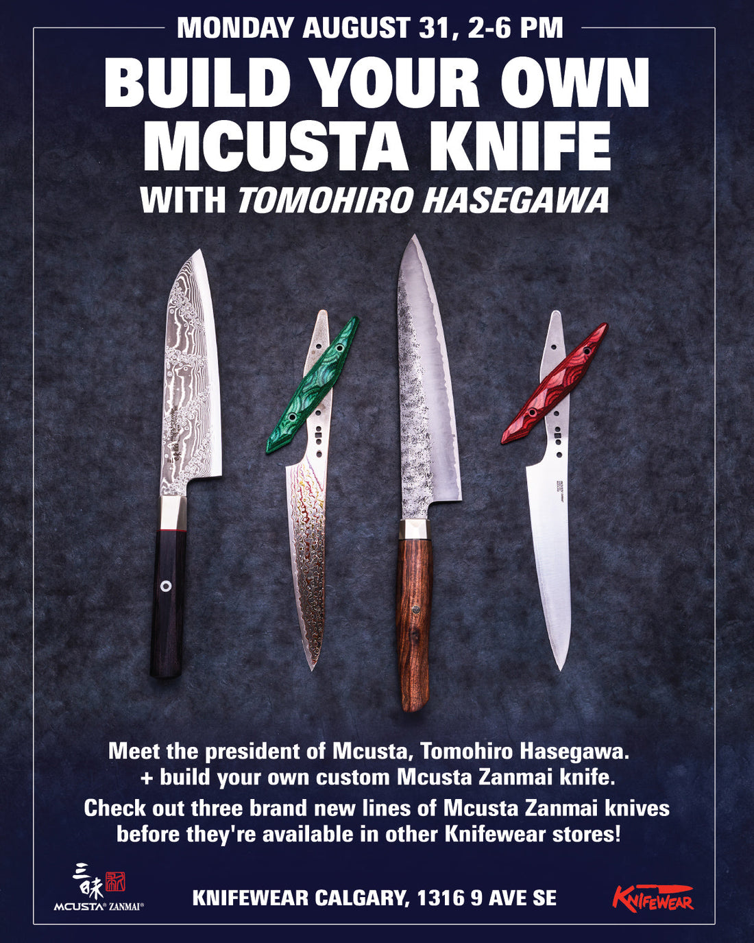 Build Your Own Mcusta Knife with Tomohiro Hasegawa, August 31 at Knifewear Calgary