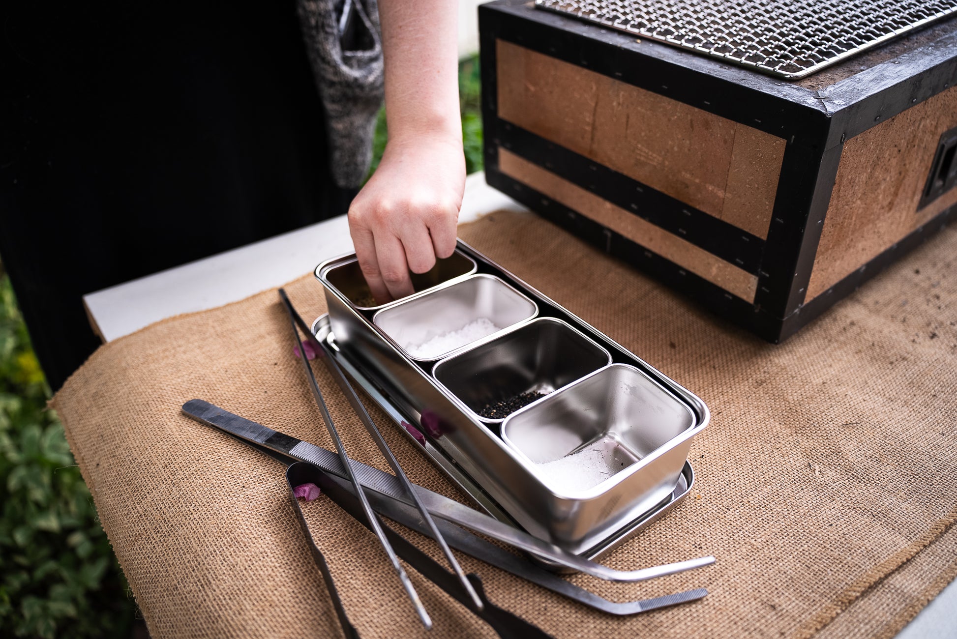 Stainless Yakumi Pan - 6 Compartments from Todai