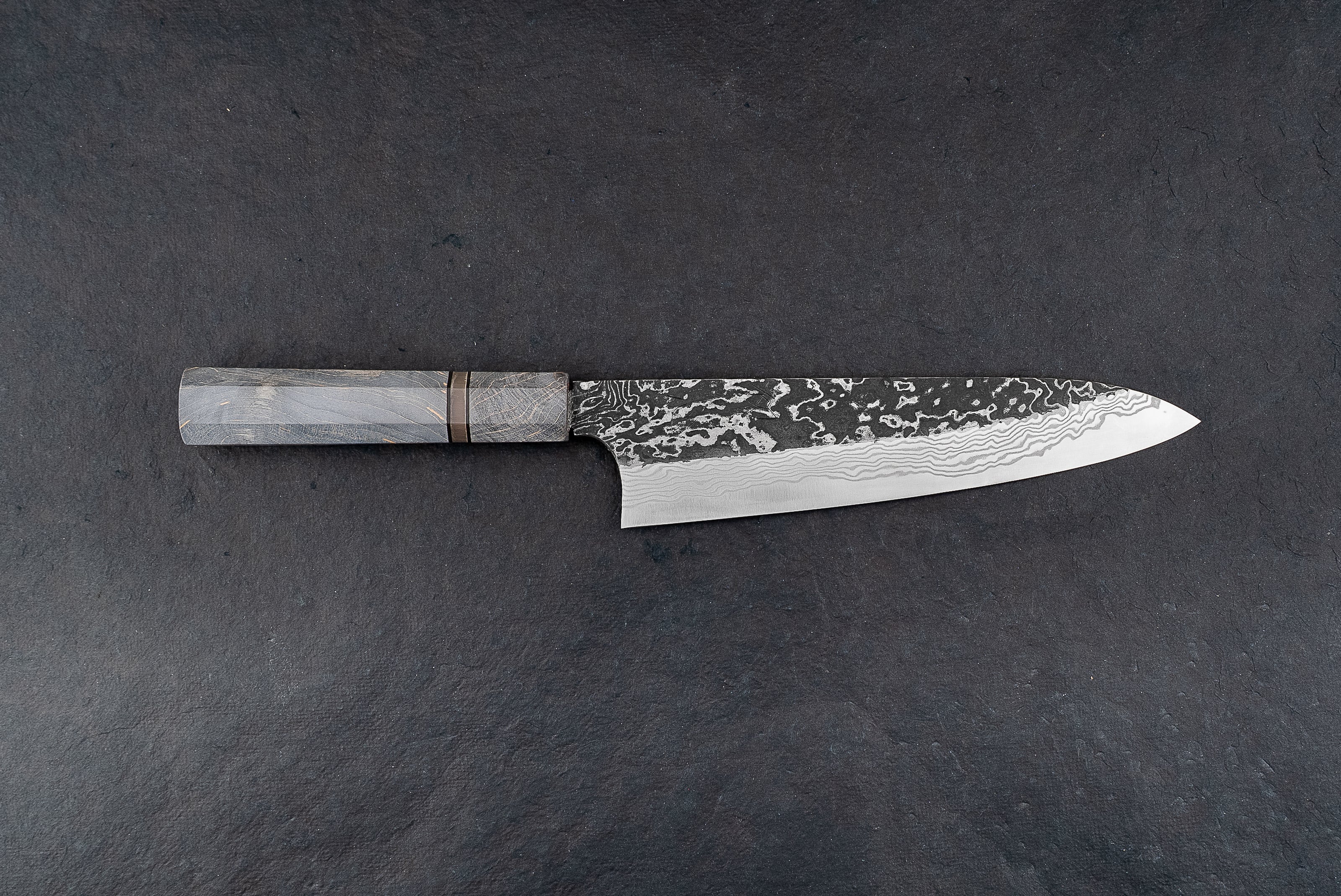 Hatsukokoro Nigara SLD Kurouchi Damascus Gyuto 210mm from Nigara Hamono