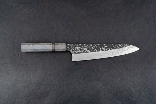 Hatsukokoro Nigara SLD Kurouchi Damascus Gyuto 210mm from Nigara Hamono