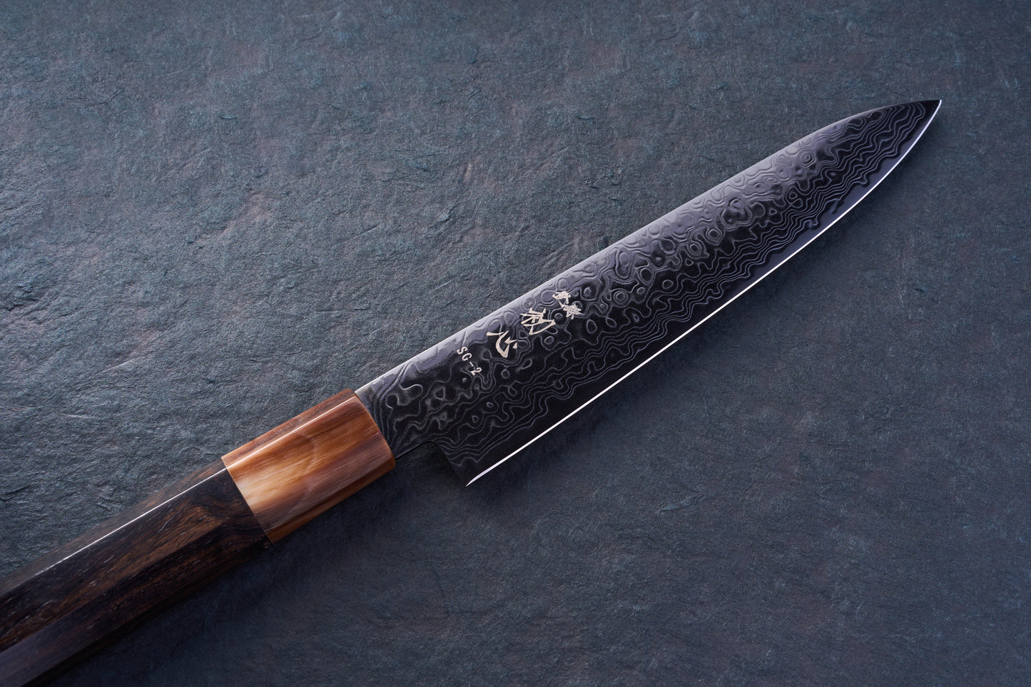 Hatsukokoro Ryuhyo SG2 Damascus BLACK Petty 150mm