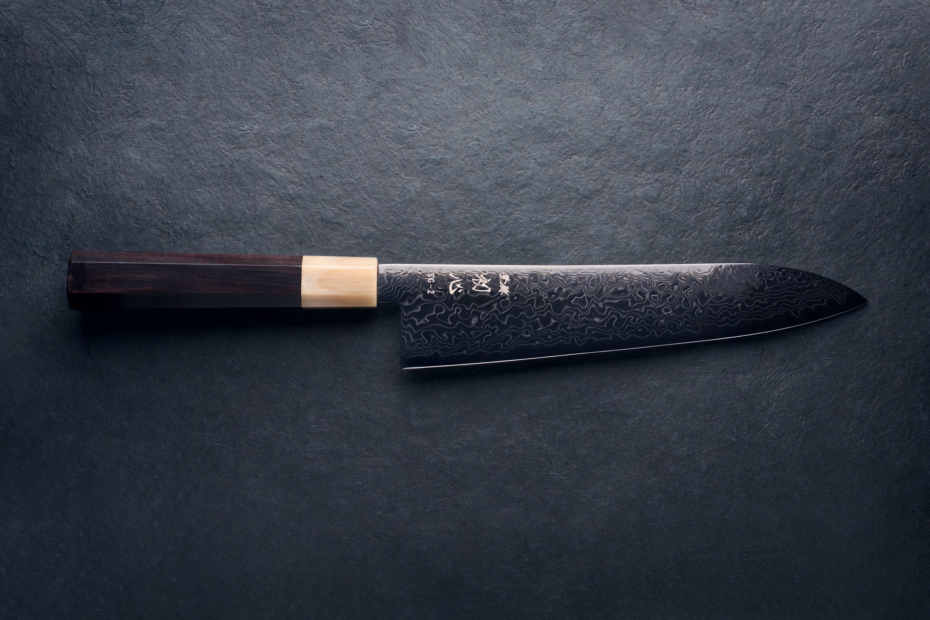 Hatsukokoro Ryuhyo SG2 Damas NOIR Gyuto 210 mm
