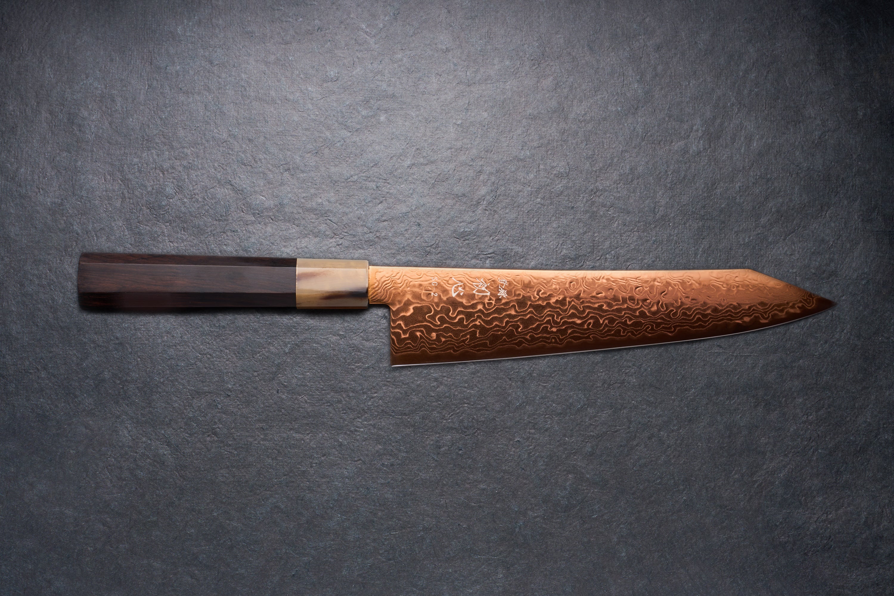 Hatsukokoro Ryuhyo SG2 Damas CUIVRE Kiritsuke Gyuto 210mm