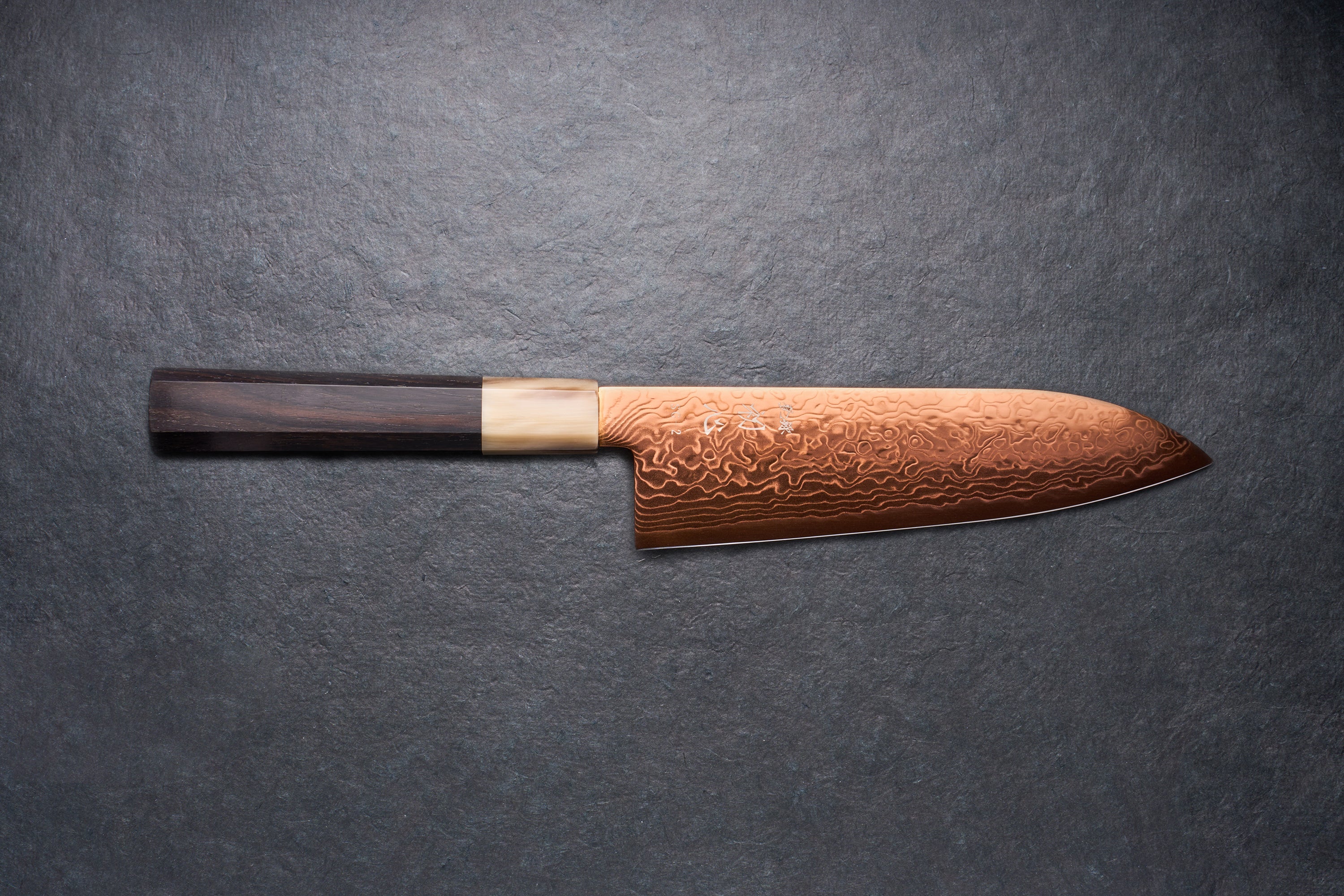 Hatsukokoro Ryuhyo SG2 Damas CUIVRE Santoku 165mm