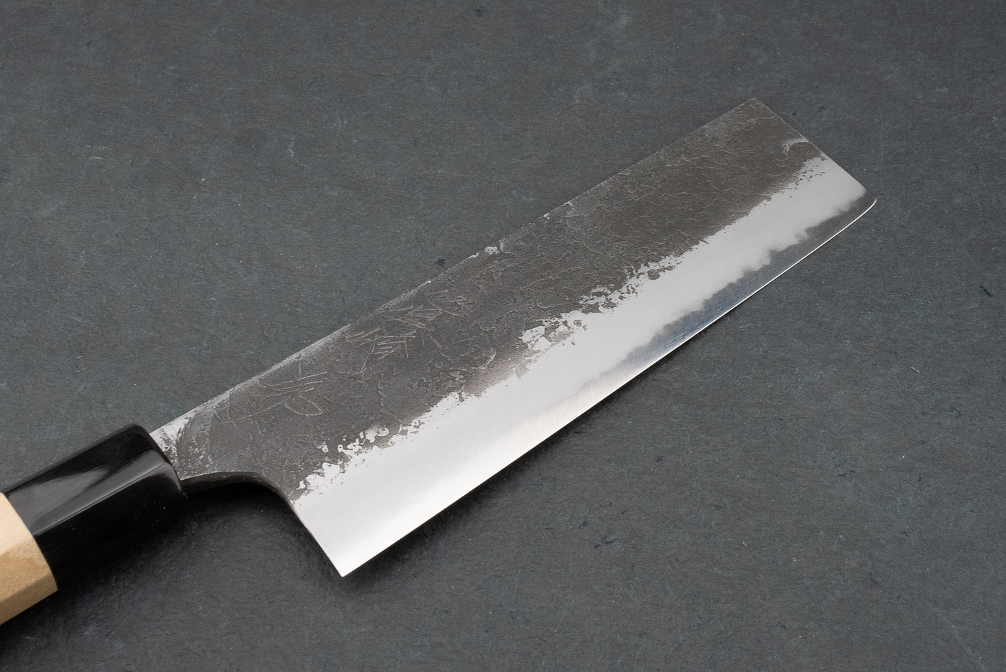 Mazaki Shirogami Nashiji Kurouchi Nakiri 165mm from Naoki Mazaki
