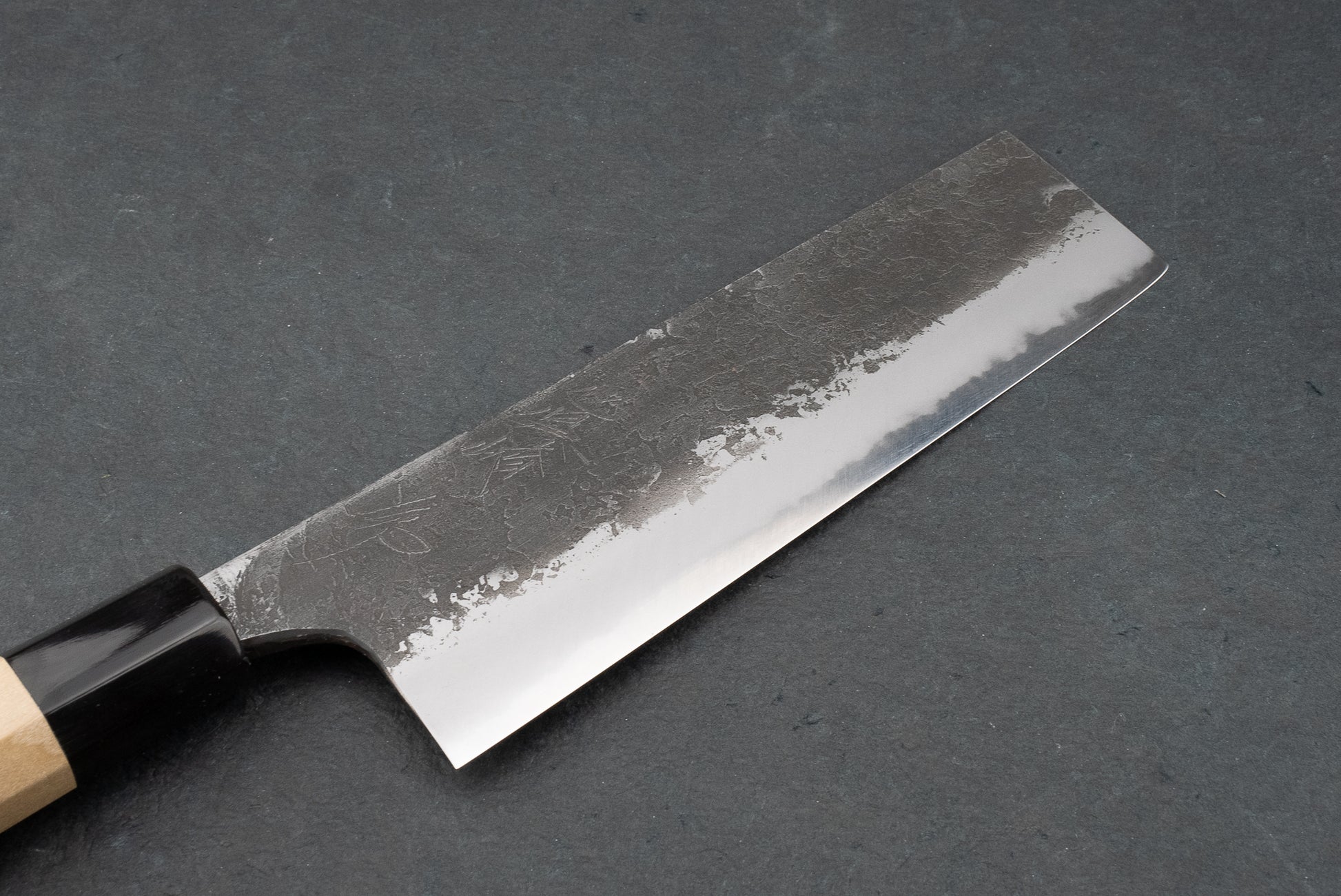 Mazaki Shirogami Nashiji Kurouchi Nakiri 165mm from Naoki Mazaki