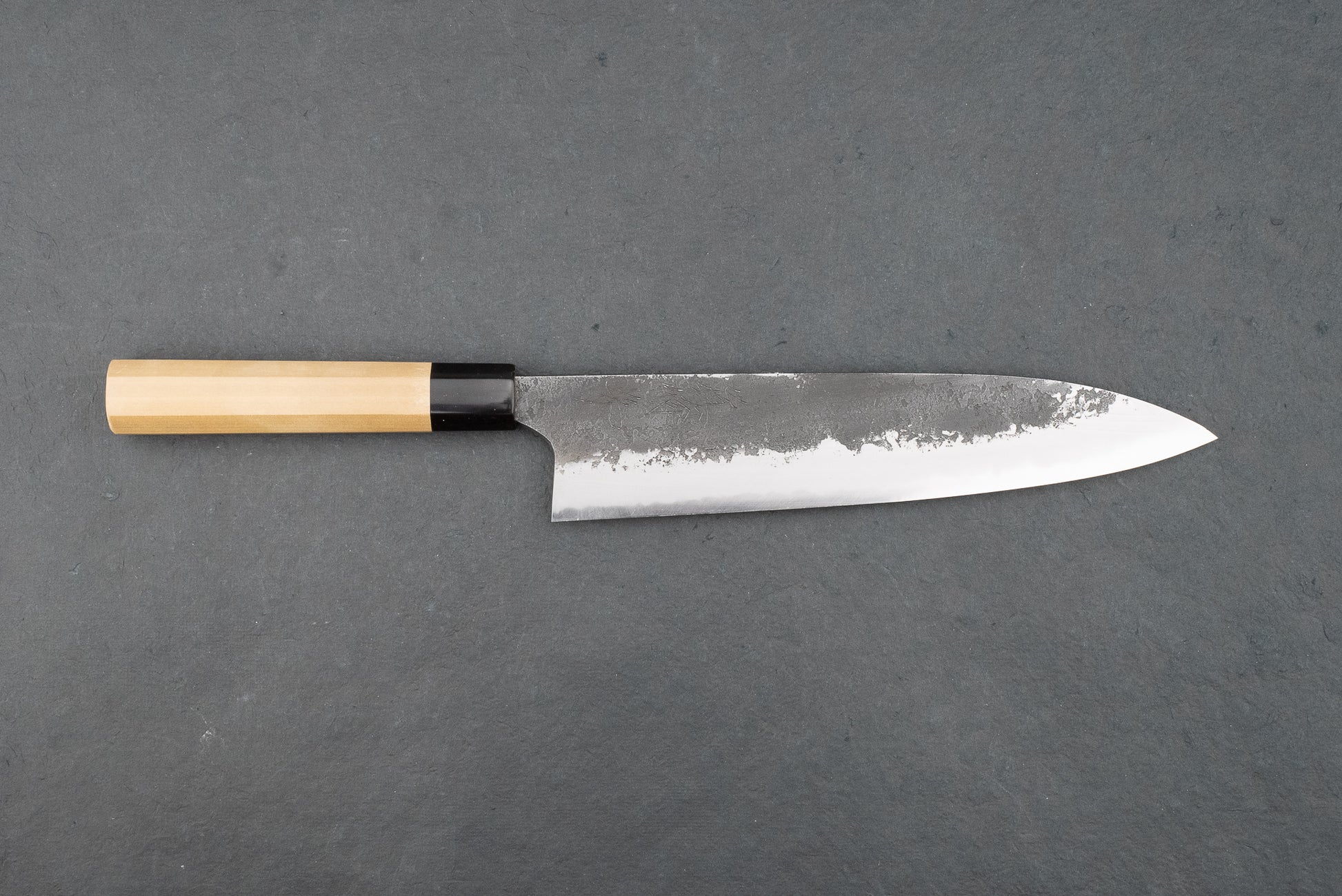 Mazaki Shirogami Nashiji Kurouchi Gyuto 240mm from Naoki Mazaki