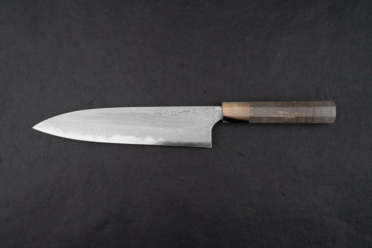 Mazaki Aogami Damascus Gyuto 210mm from Naoki Mazaki