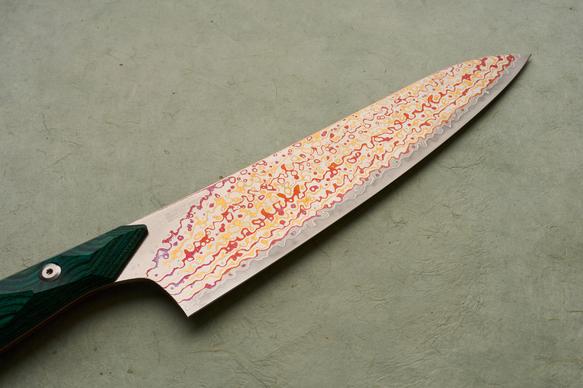 Mcusta Zanmai ONE V-Toku Rainbow Damascus Gyuto 210mm