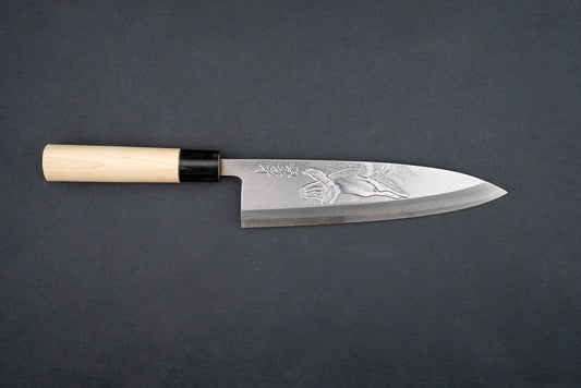 Sakai Takayuki Michiko Kubota Engraved Deba 240mm "Whale" from Sakai Takayuki