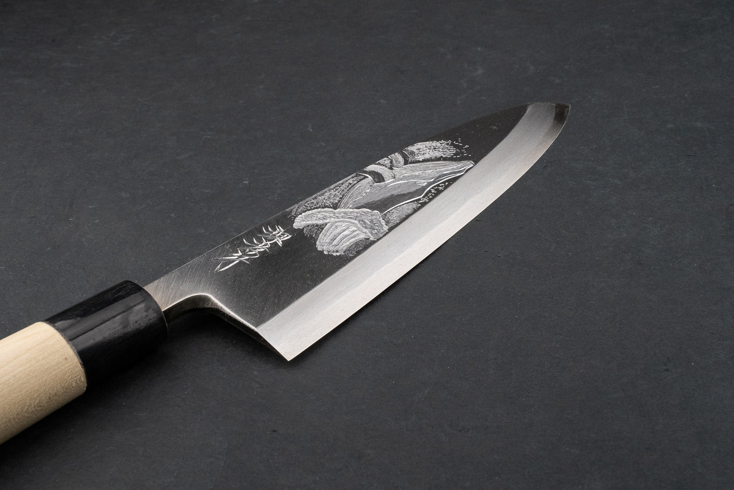 Sakai Takayuki Michiko Kubota Engraved Deba 240mm "Whale" from Sakai Takayuki