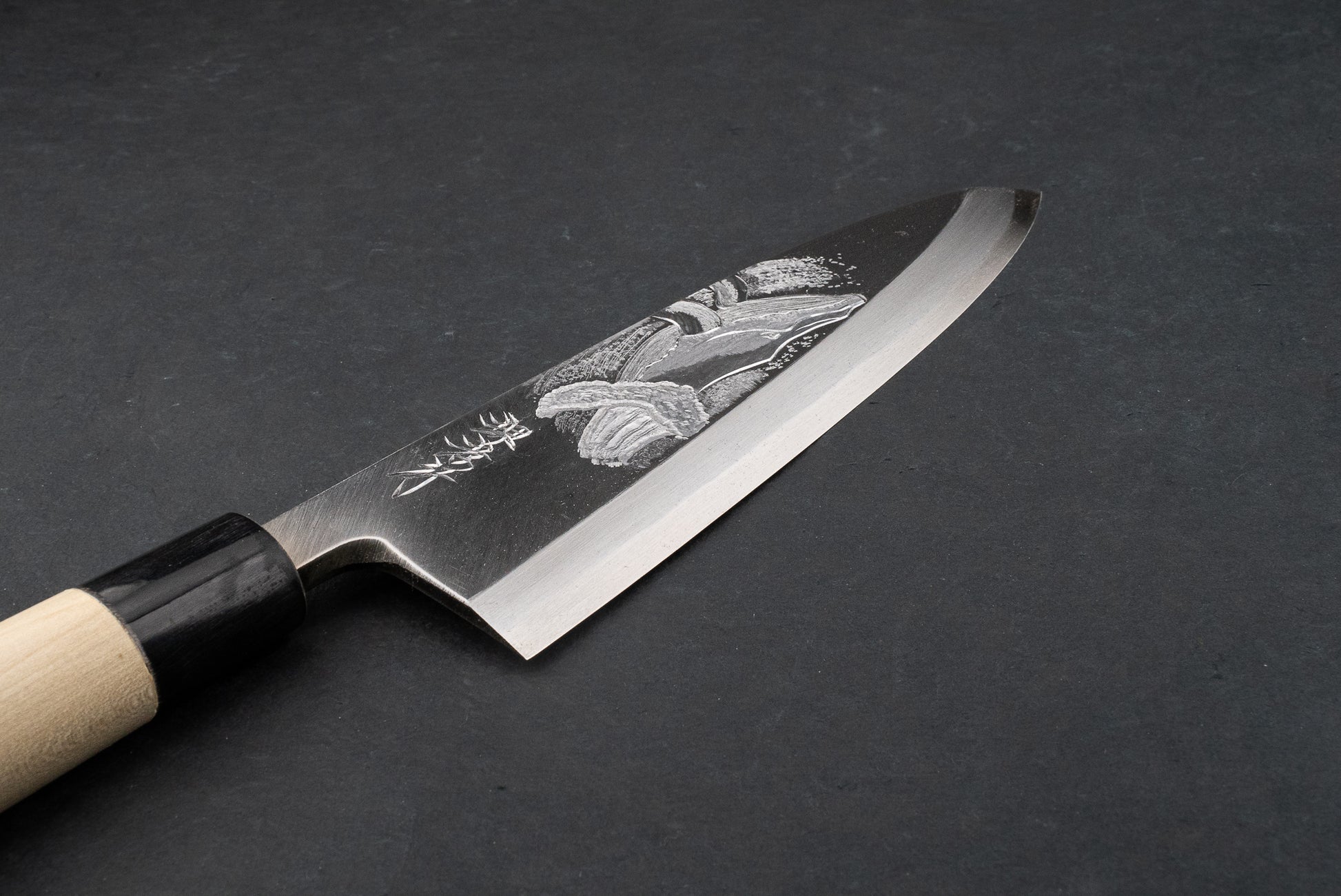 Sakai Takayuki Michiko Kubota Engraved Deba 240mm "Whale" from Sakai Takayuki
