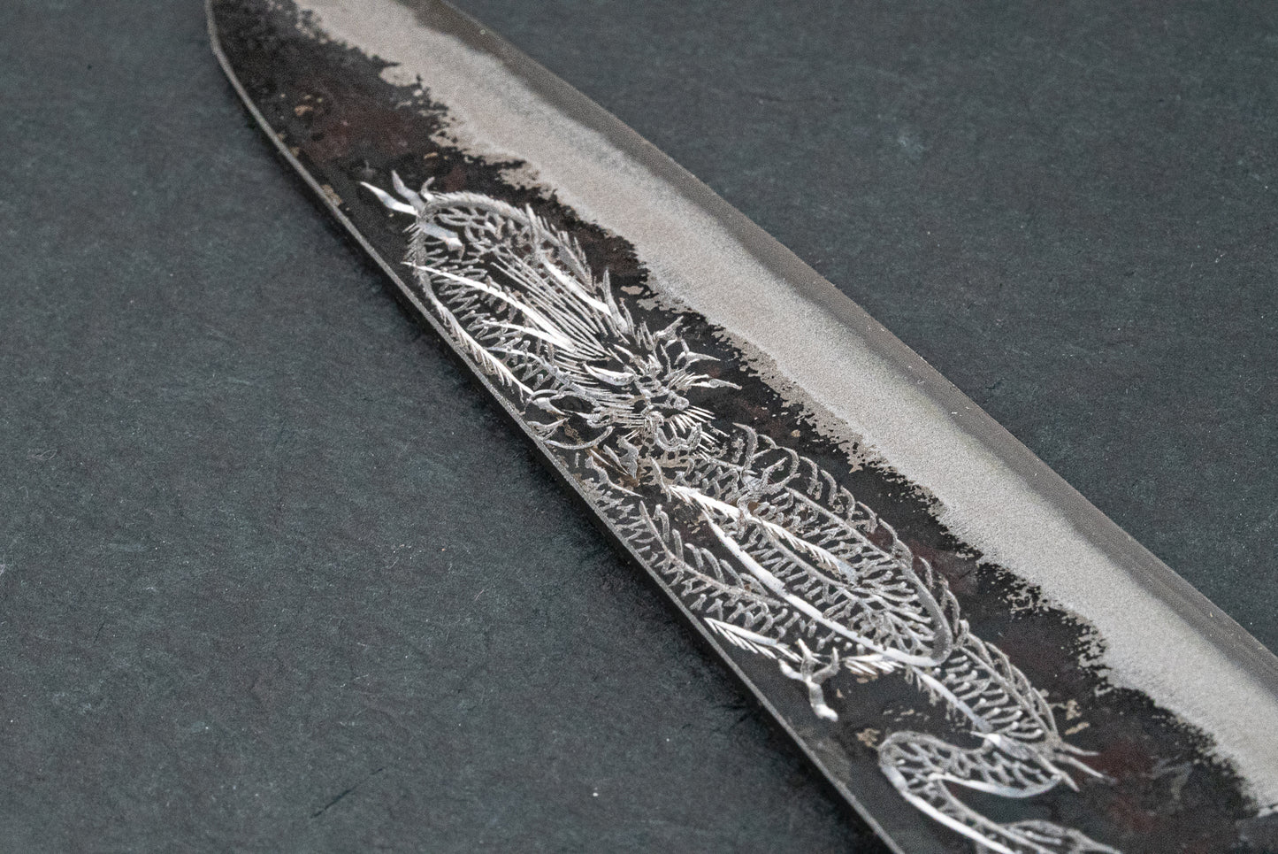 Sakai Takayuki Michiko Kubota Engraved Aogami Gyuto 240mm "Dragon" from Sakai Takayuki