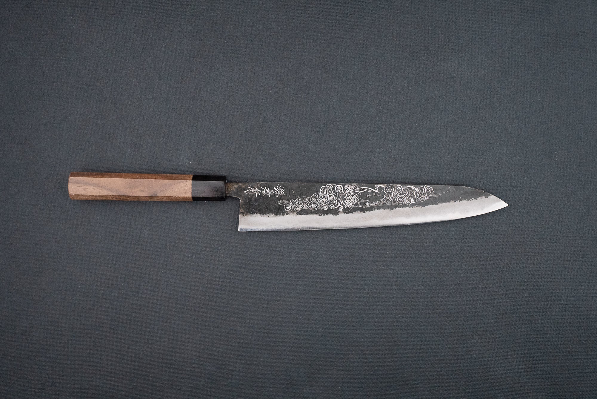 Sakai Takayuki Michiko Kubota Engraved Aogami Gyuto 240mm "Lion" from Sakai Takayuki