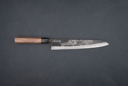 Sakai Takayuki Michiko Kubota Engraved Aogami Gyuto 240mm "Lion" from Sakai Takayuki