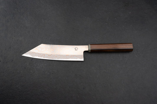 Mutsumi Hinoura V-toku Rainbow Damascus Hakata 180mm from Mutsumi Hinoura