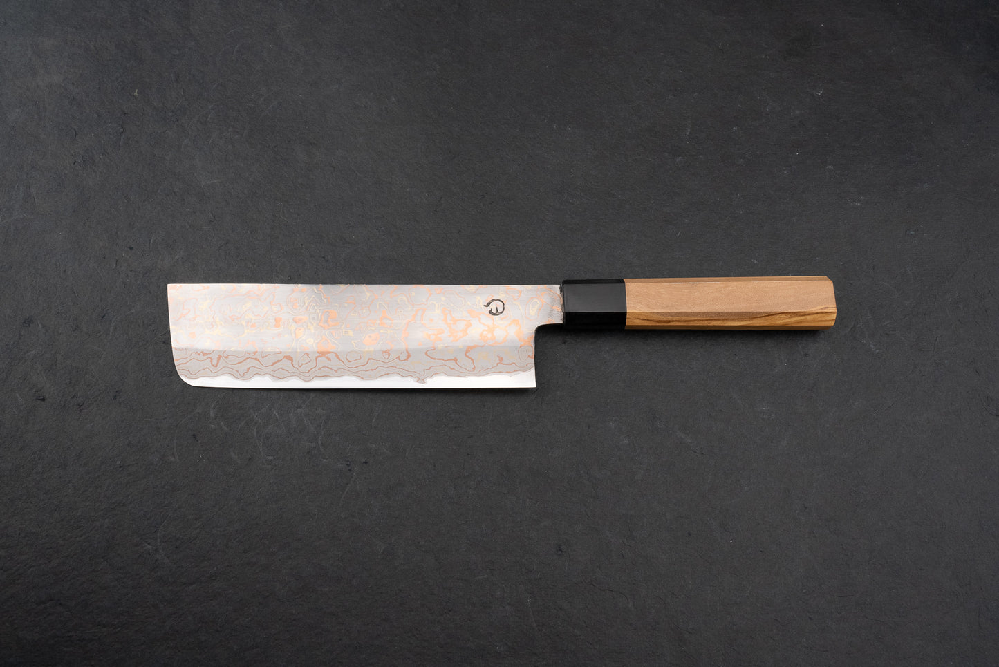 Mutsumi Hinoura V-toku Rainbow Damascus Nakiri 180mm from Mutsumi Hinoura