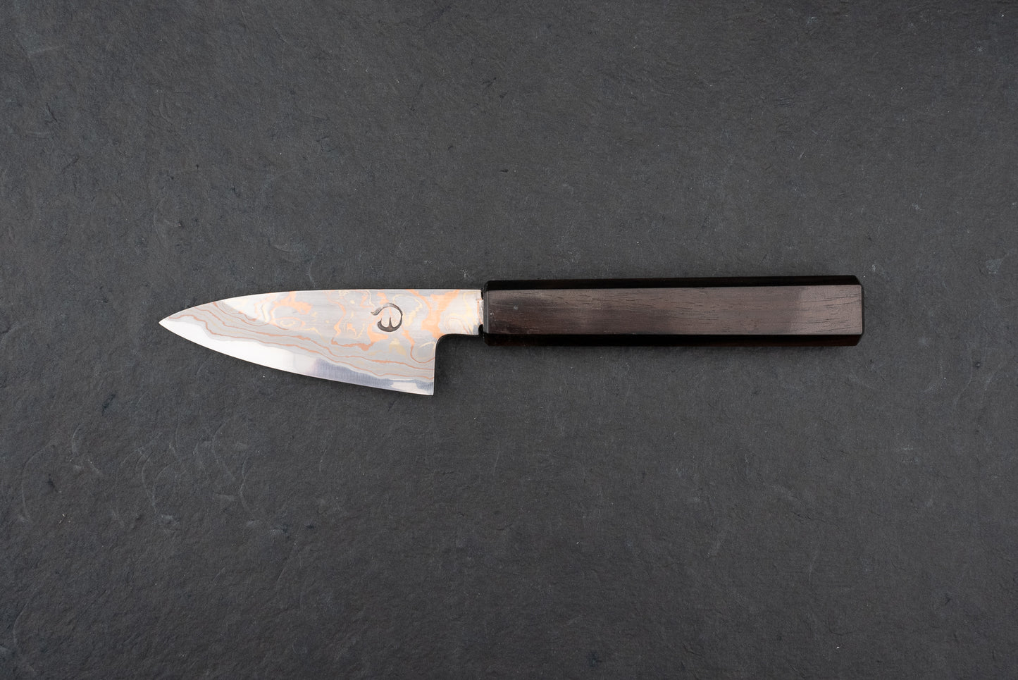 Mutsumi Hinoura V-toku Rainbow Damascus Petty 85mm from Mutsumi Hinoura