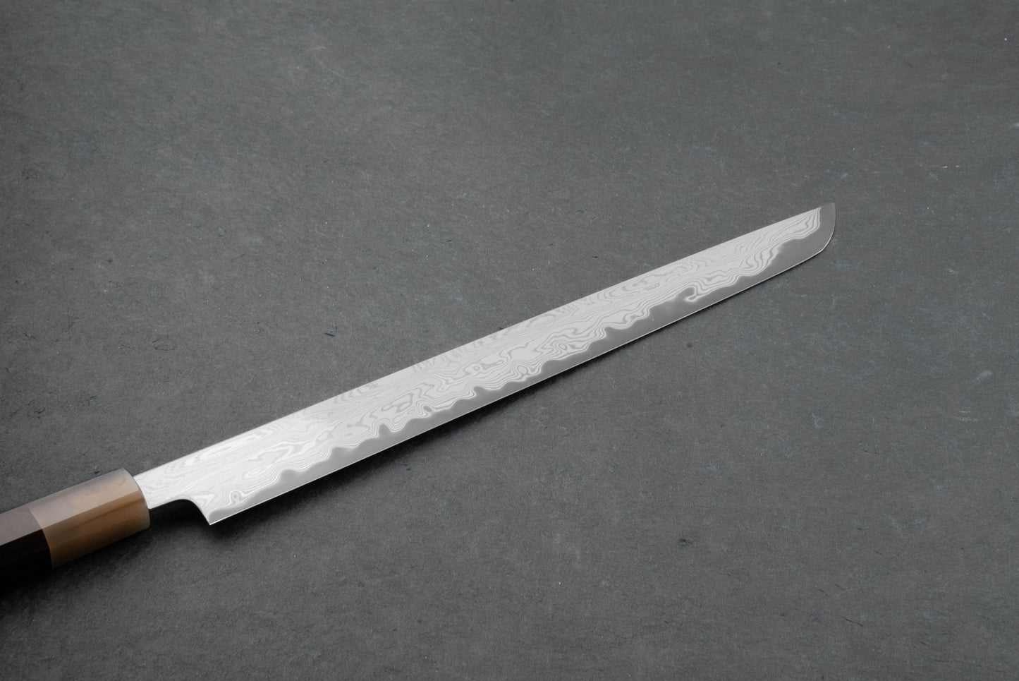 Satoshi Nakagawa x Naohito Myojin Aoichi Etched Damascus Sakimaru Sujihiki 330mm from Nakagawa Hamono