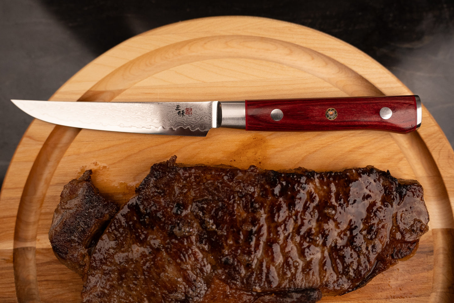 Mcusta Zanmai Classic Pro Damascus Flame 4 piece Steak Knife Set from Mcusta