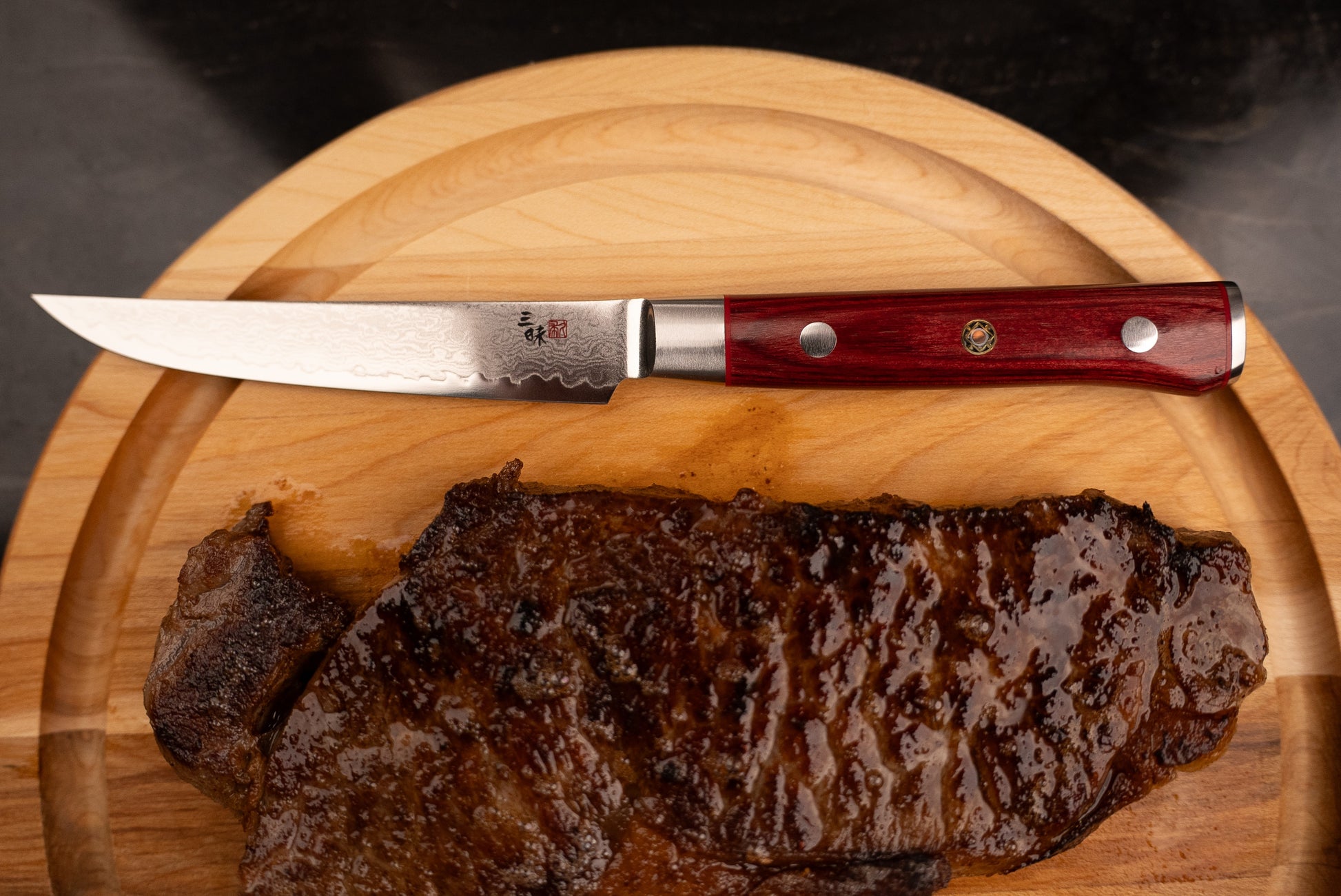 Mcusta Zanmai Classic Pro Damascus Flame 4 piece Steak Knife Set from Mcusta