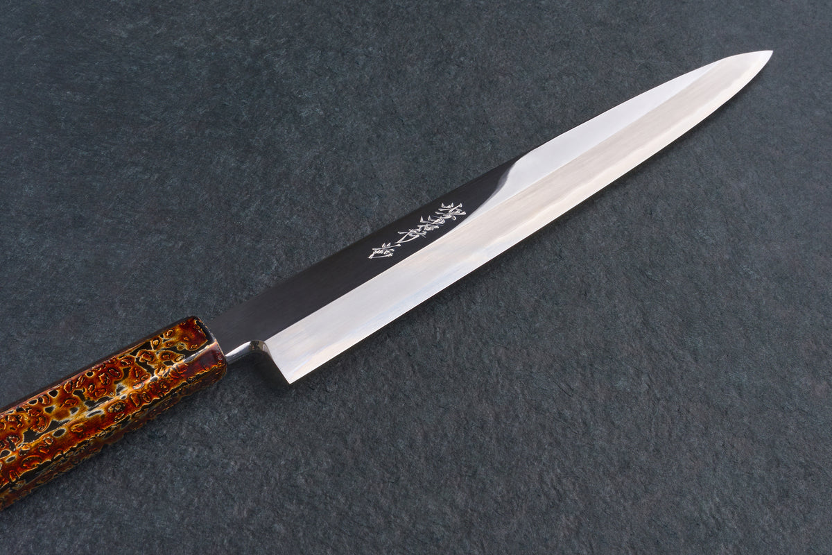 Sakai Takayuki Ginsan Kyomen Yanagiba 300mm with Aizu-Nuri Urushi Handle and Saya
