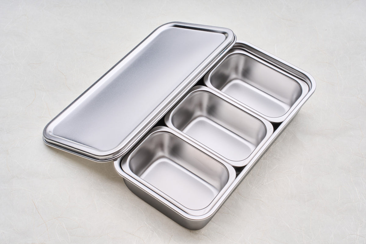 Shimoyama Stainless Yakumi Pan - 3 Compartments