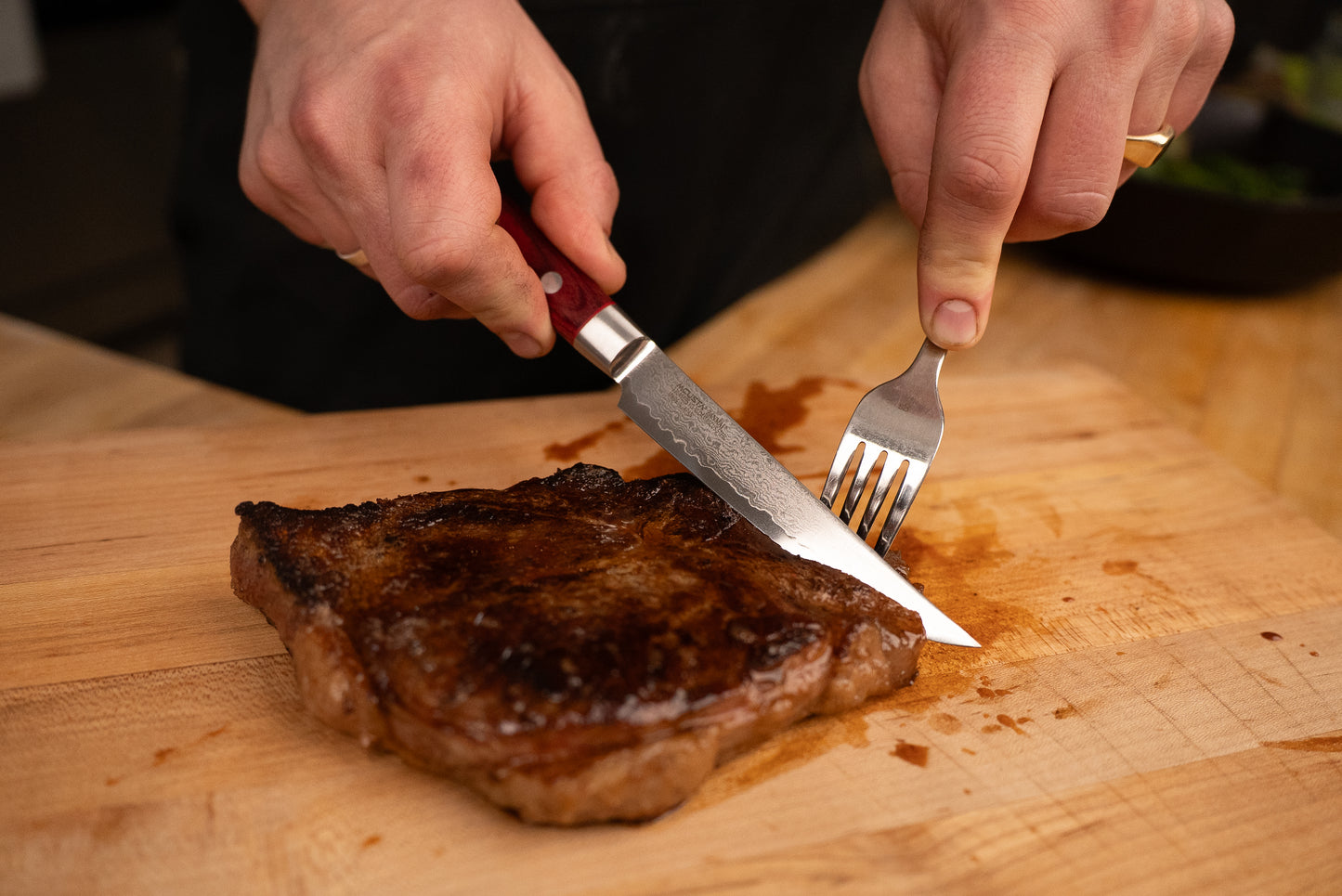 Mcusta Zanmai Classic Pro Damascus Flame 4 piece Steak Knife Set from Mcusta
