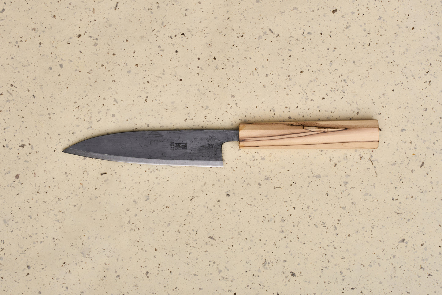 Suzuki Uchi Hamono Shirogami Kurouchi Left Handed Single Bevel Ko-Santoku 135mm