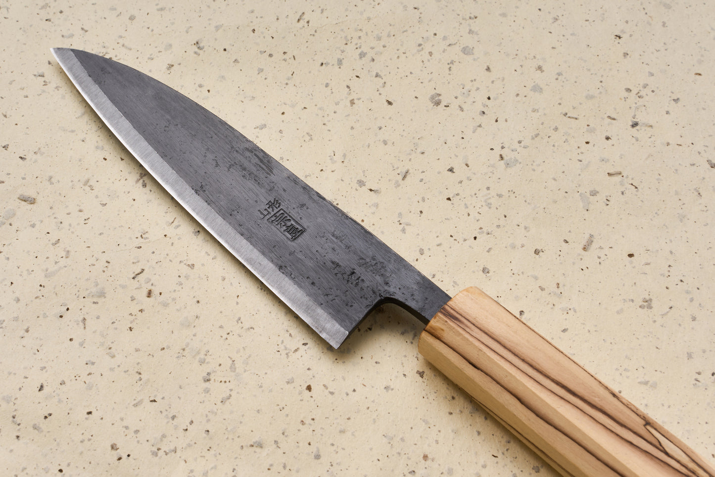 Suzuki Uchi Hamono Shirogami Kurouchi Left Handed Single Bevel Ko-Santoku 135mm