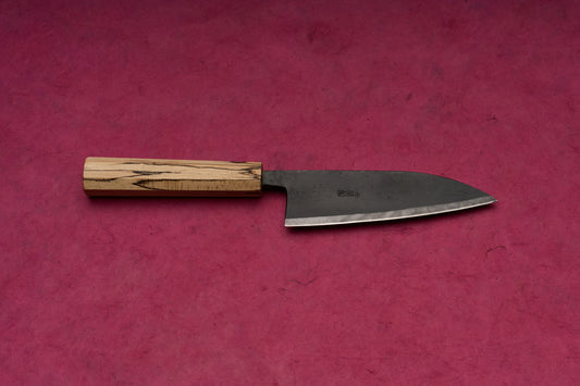 Suzuki Uchi Hamono Shirogami Kurouchi Single Bevel Ko-Santoku 135mm