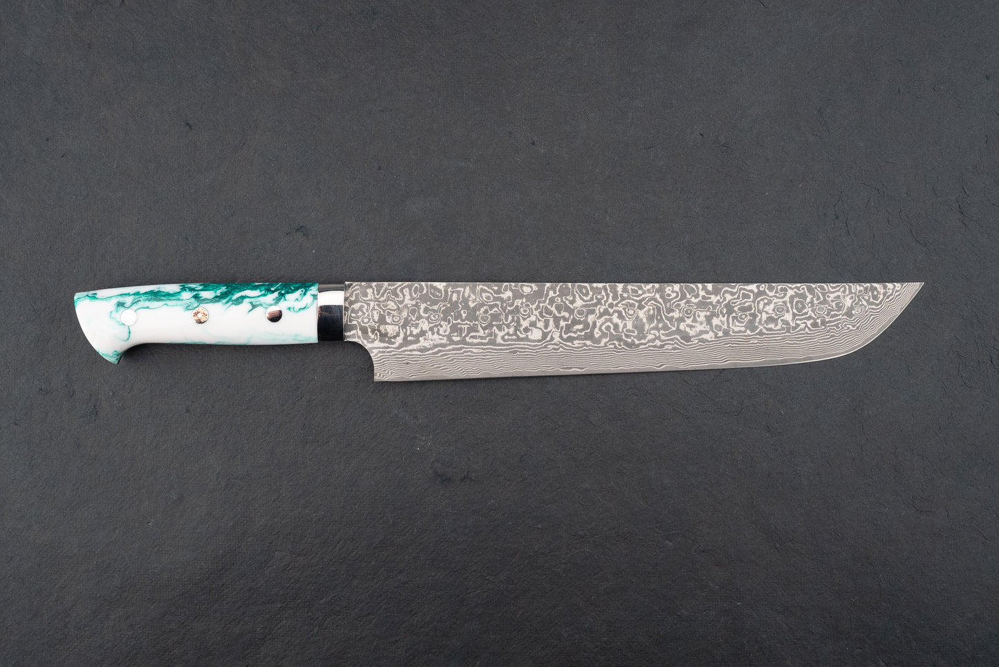 Takeshi Saji SG2 Black Damascus Western Sakimaru Sujihiki 240mm from Takeshi Saji