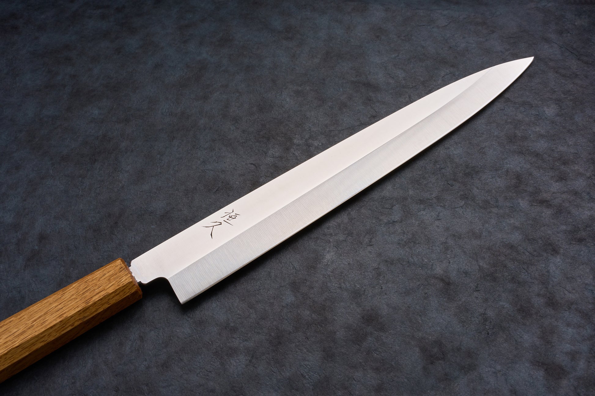 Tsunehisa AUS8 Sanjukyu Migaki Yanagiba 270mm T-03919, a sleek Japanese slicing knife with a polished steel blade and straight wooden handle, perfect for sashimi.