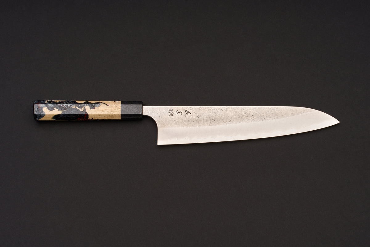 Hand Painted Custom Handle Yoshimi Kato AS/S Nashiji Gyuto 240mm