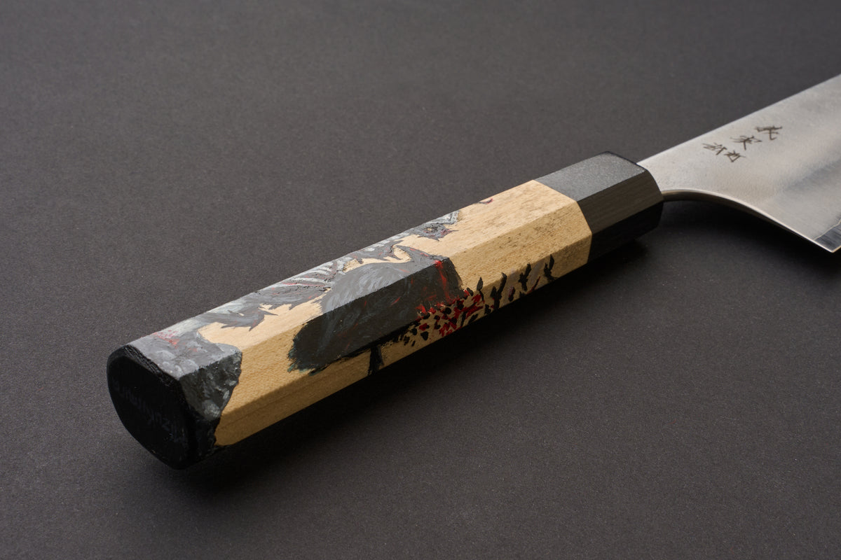 Hand Painted Custom Handle Yoshimi Kato AS/S Nashiji Gyuto 240mm