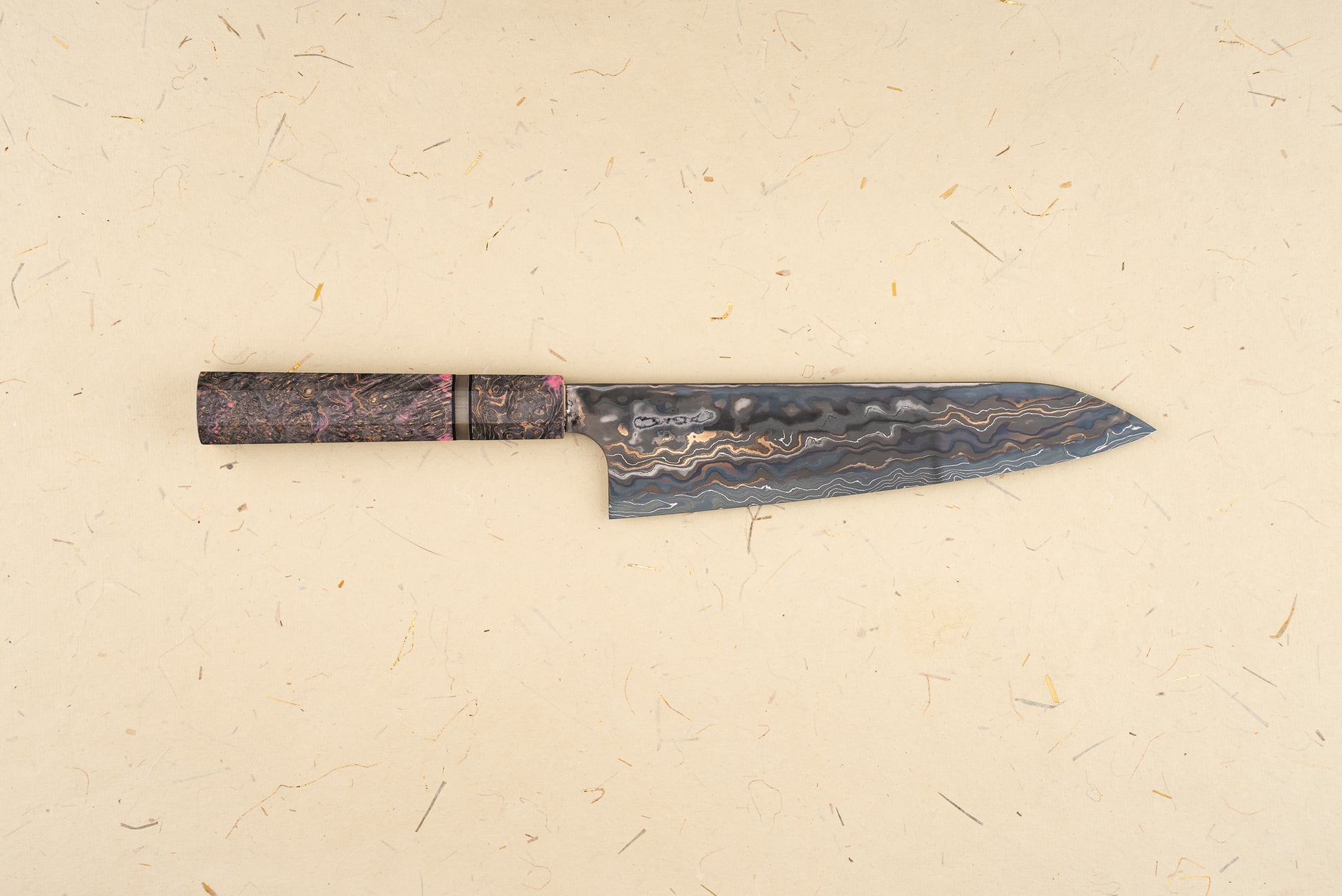 Nigara Kagetora Aogami/Shirogami Dual Core Damascus Gyuto 210mm from Nigara Hamono