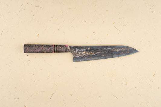 Nigara Kagetora Aogami/Shirogami Dual Core Damascus Gyuto 210mm from Nigara Hamono