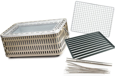 Green Life Shichirin Konro Charcoal BBQ Grill - Large + Upgrade Kit from GREEN LIFE