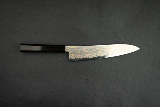 Hatsukokoro Hayabusa Aogami Rainbow Damascus Gyuto 210mm from Hatsukokoro
