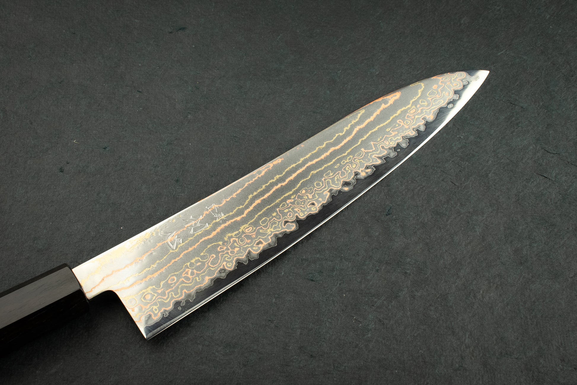 Hatsukokoro Hayabusa Aogami Rainbow Damascus Gyuto 210mm from Hatsukokoro