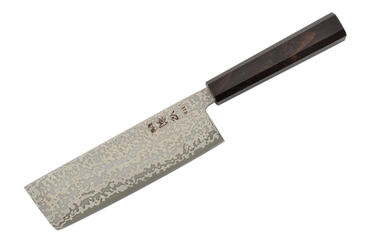 Hatsukokoro SLD Hikari Kurozome Damascus Nakiri 170mm
