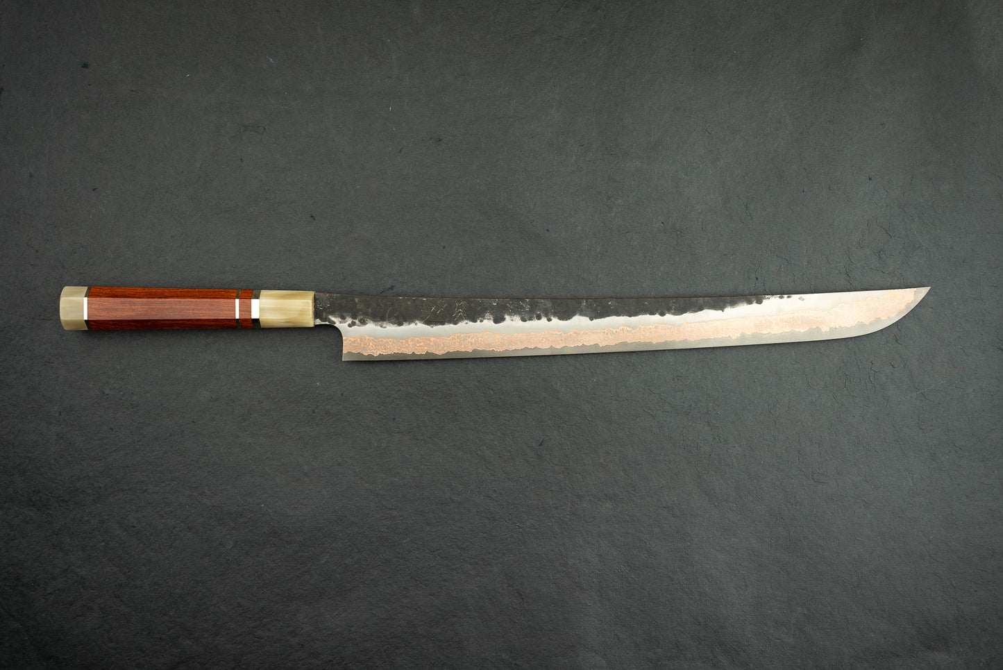 Hatsukokoro Yorokobi SLD Kurouchi Damascus Sakimaru Sujihiki 390mm from Hatsukokoro