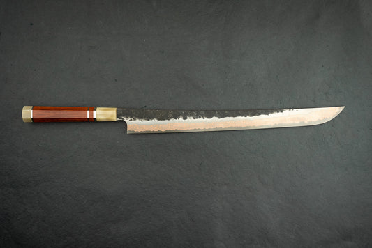 Hatsukokoro Yorokobi SLD Kurouchi Damascus Sakimaru Sujihiki 390mm from Hatsukokoro