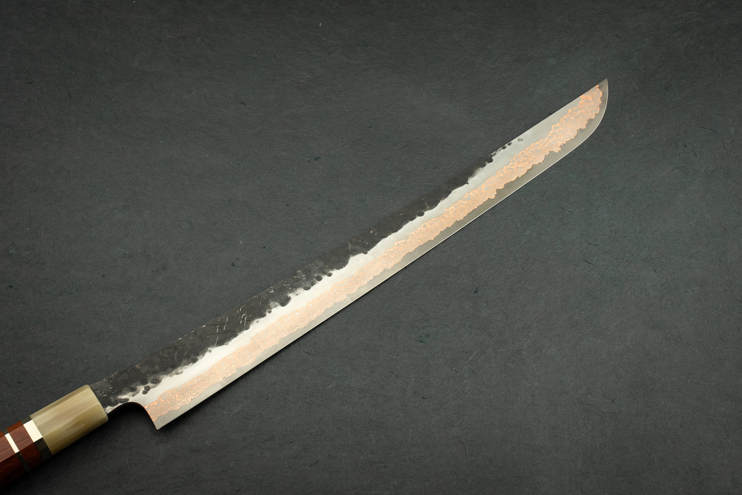Hatsukokoro Yorokobi SLD Kurouchi Damascus Sakimaru Sujihiki 390mm from Hatsukokoro