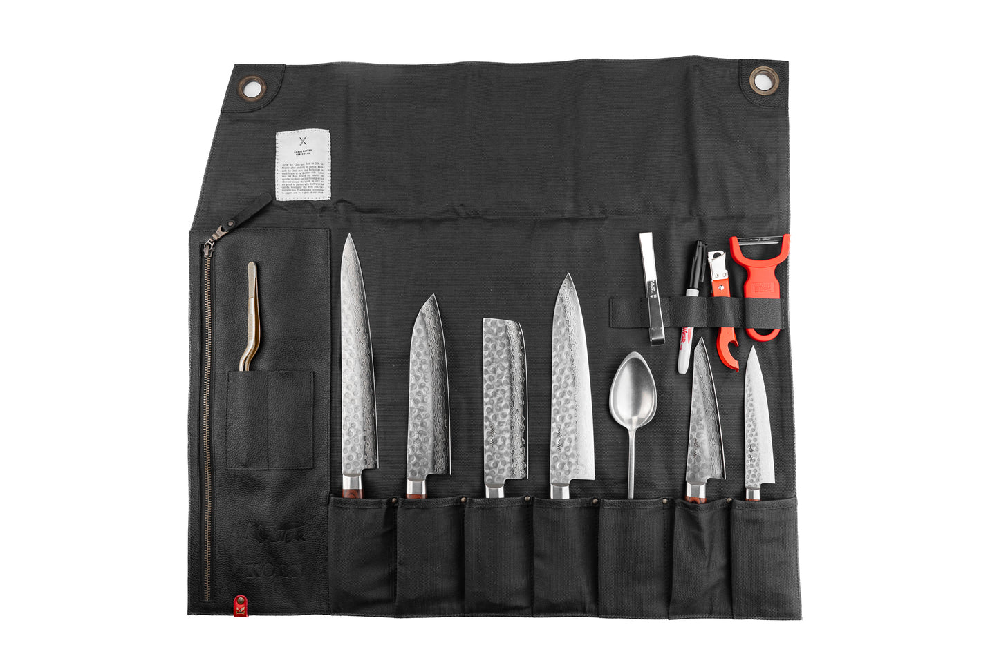 Knifewear x Koen Expediter 7 piece Waxed Canvas Knife Roll from Koen for Chefs