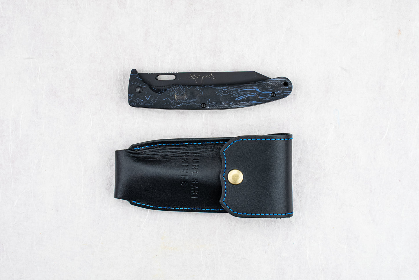 Yu Kurosaki SG2 Black Leopard Folding Knife 110mm from Yu Kurosaki