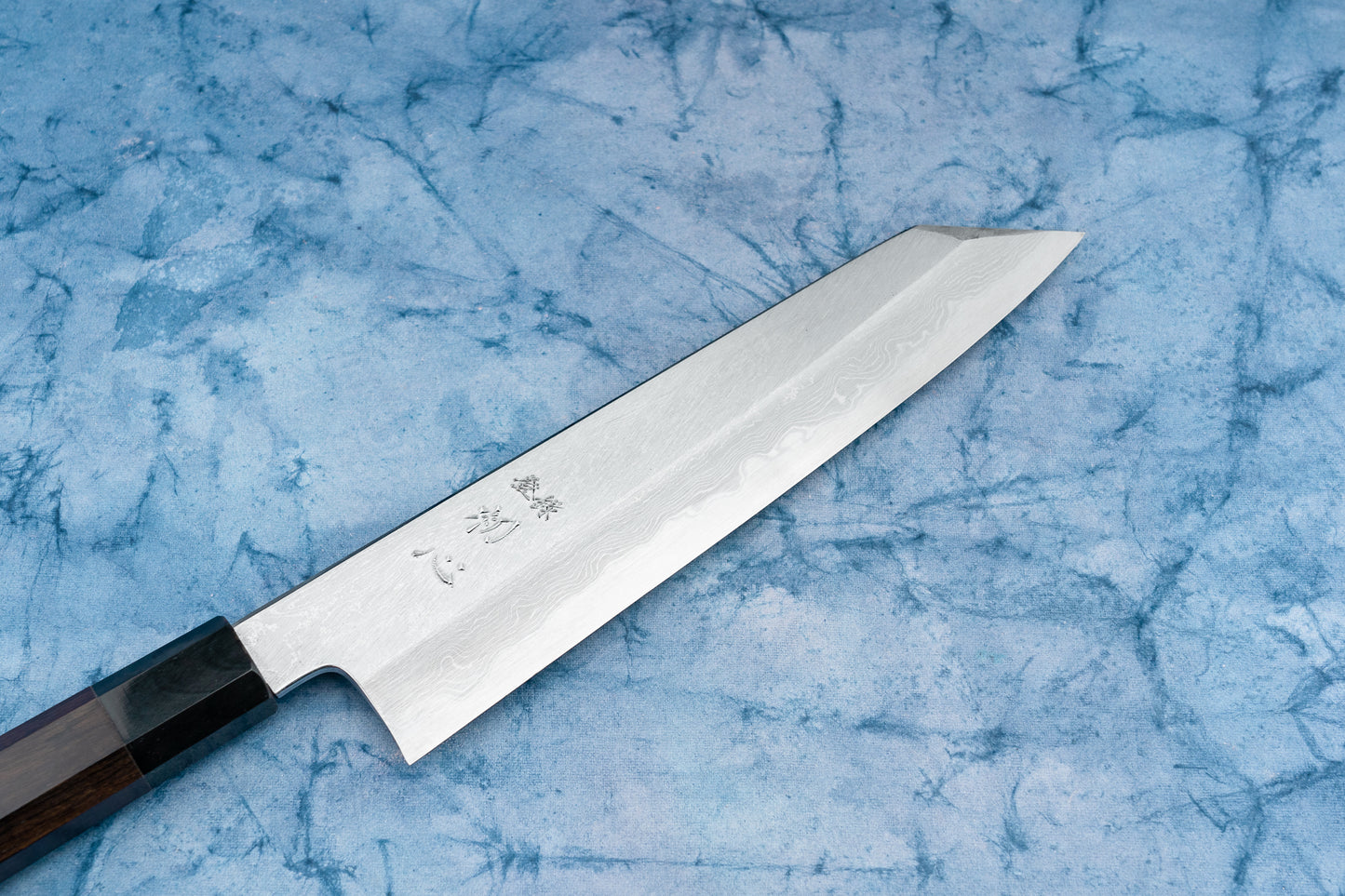Satoshi Nakagawa Hatsukokoro Aoichi Damascus Shinogi Kiritsuke Gyuto 210mm from Nakagawa Hamono