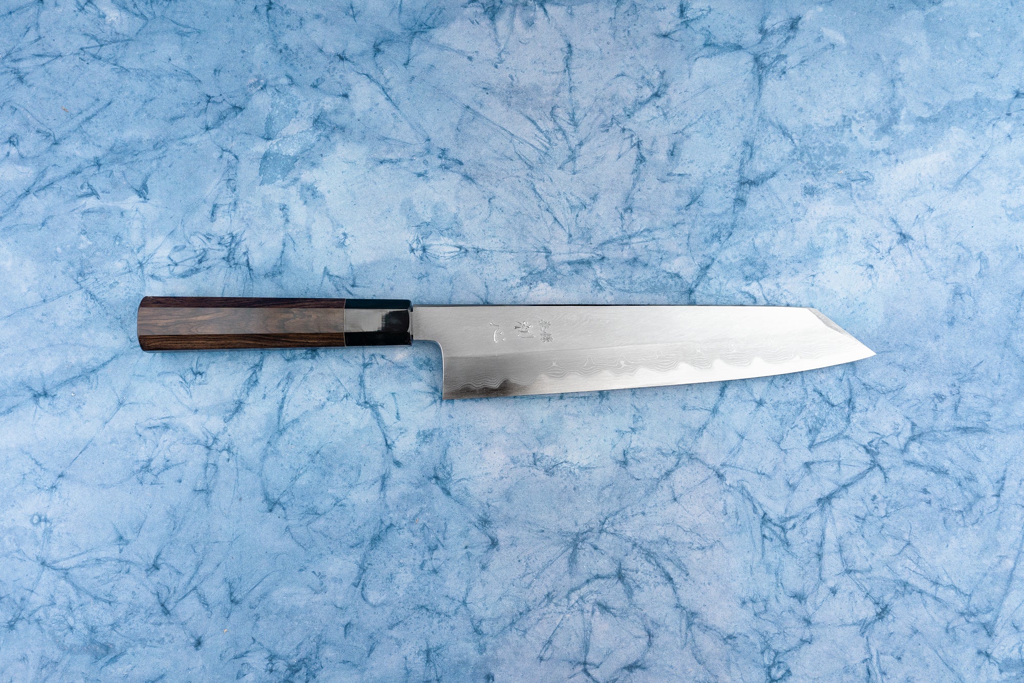 Satoshi Nakagawa Hatsukokoro Aoichi Damascus Shinogi Kiritsuke Gyuto 240mm from Nakagawa Hamono